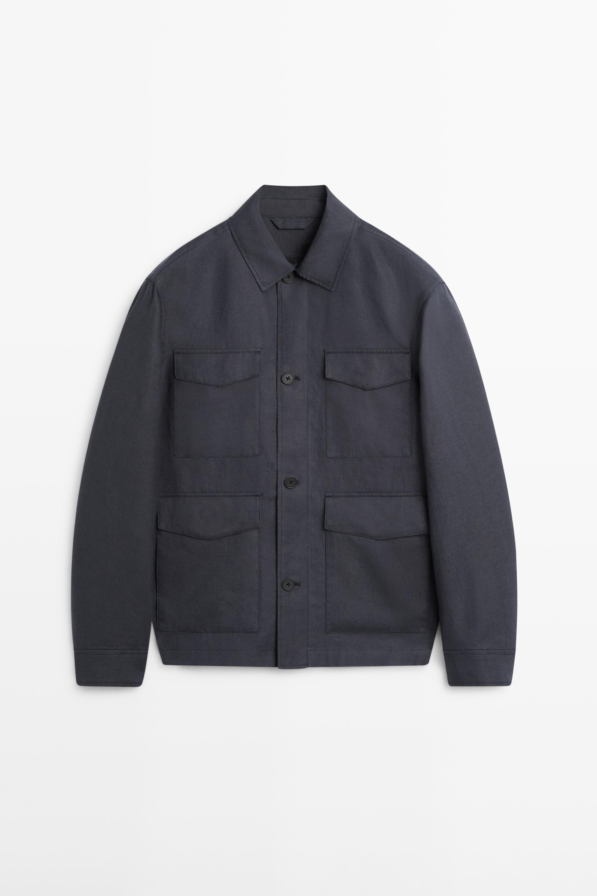 Veste légère en lin avec poches